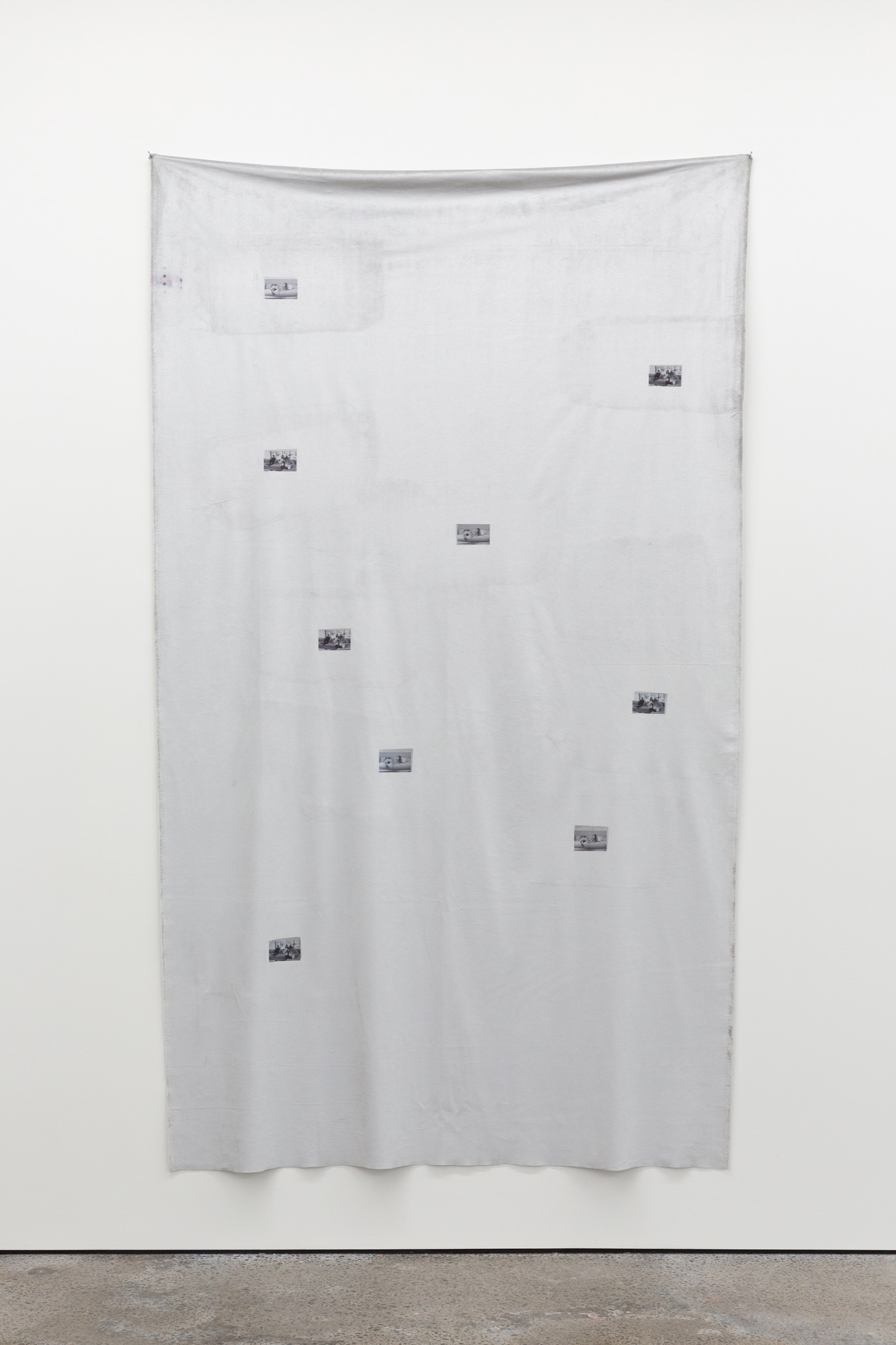 Shoes on the Sofa Tapestry | 2022 | uv print, heat foil on synthetic velvet | 250 x 150 cm | https://www.bistro21.org/exhibitions/u-dont-even-know-me-like-that-zoe-field-martyn-reynolds-lilli-thiessen/