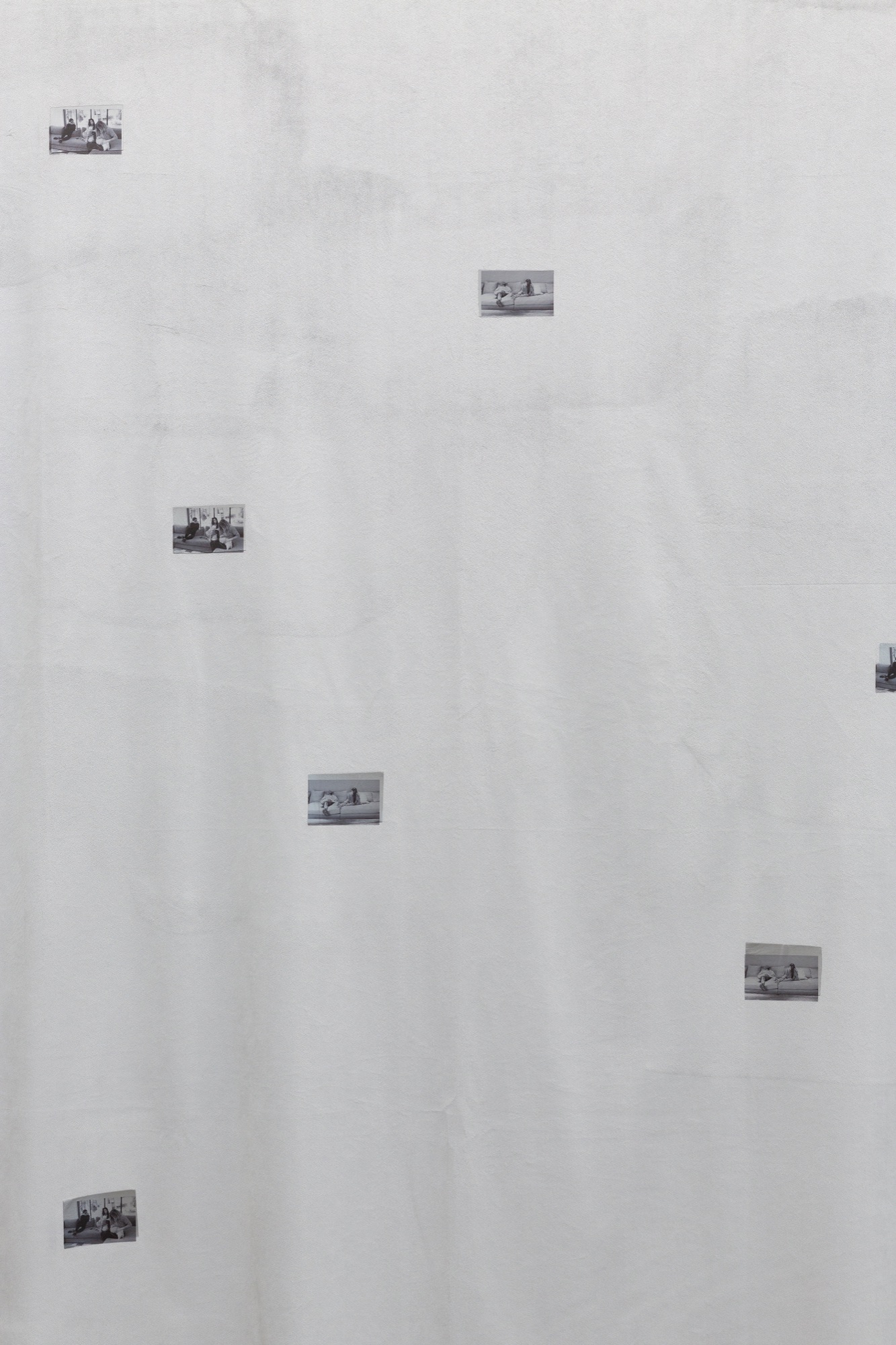 Shoes on the Sofa Tapestry (detail) | 2022 | uv print, heat foil on synthetic velvet | 250 x 150 cm | https://www.bistro21.org/exhibitions/u-dont-even-know-me-like-that-zoe-field-martyn-reynolds-lilli-thiessen/