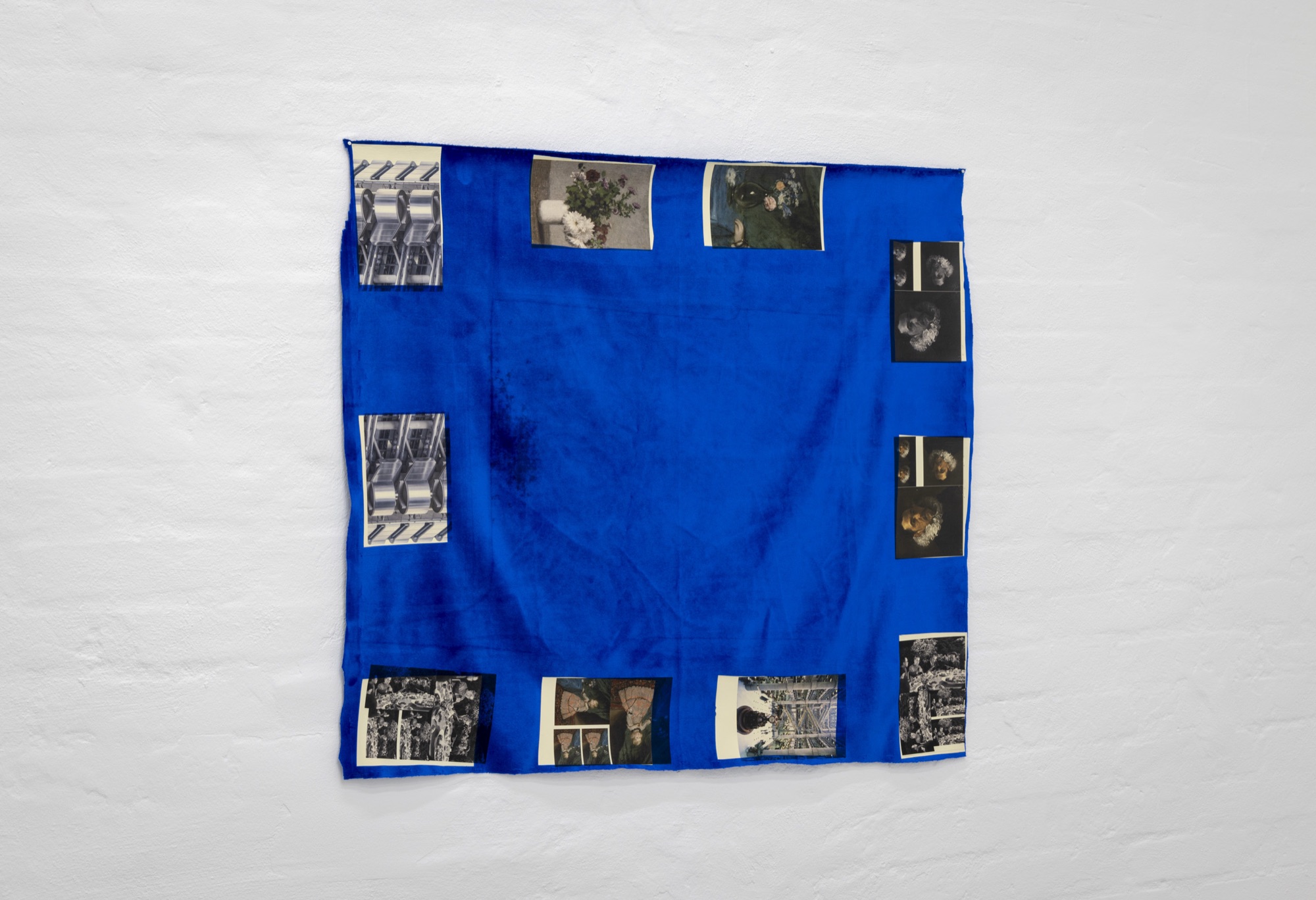 Texture Study | 2024 | UV print, heat foil on synthetic velvet | 80 x 80 cm | https://bonneesperance.org/exhibitions/liquid-paper/
